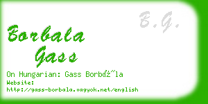 borbala gass business card